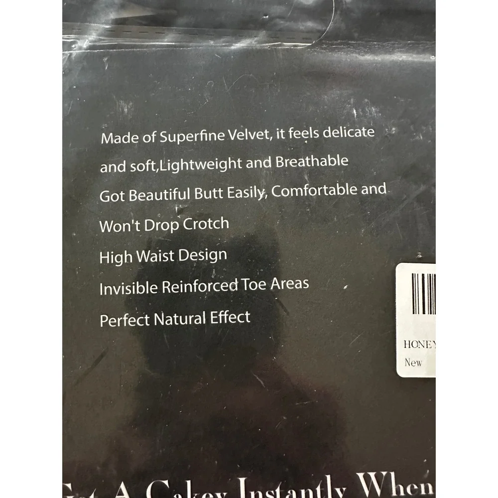 Honeysea Pantyhose High Waist Control Top Opaque Tights Black New